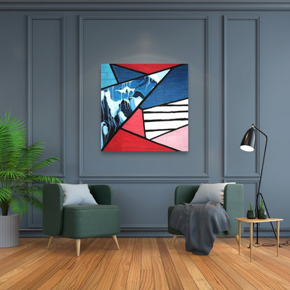 Diagonal Unity Abstract Canvas - Industrial Bedroom Decor