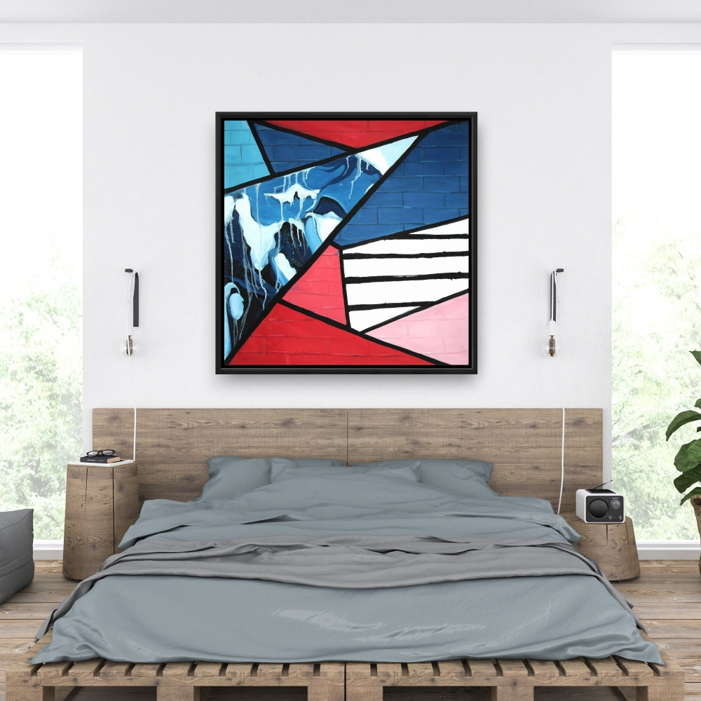 Diagonal Unity | Décoration sur toile encadrée style industriel abstrait