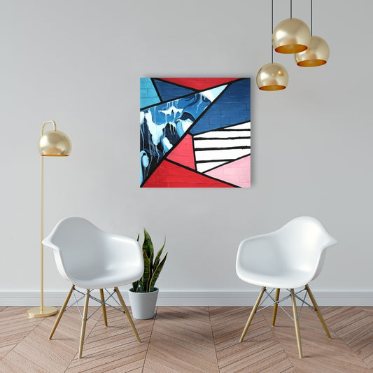 Diagonal Unity Abstract Canvas - Industrial Bedroom Decor