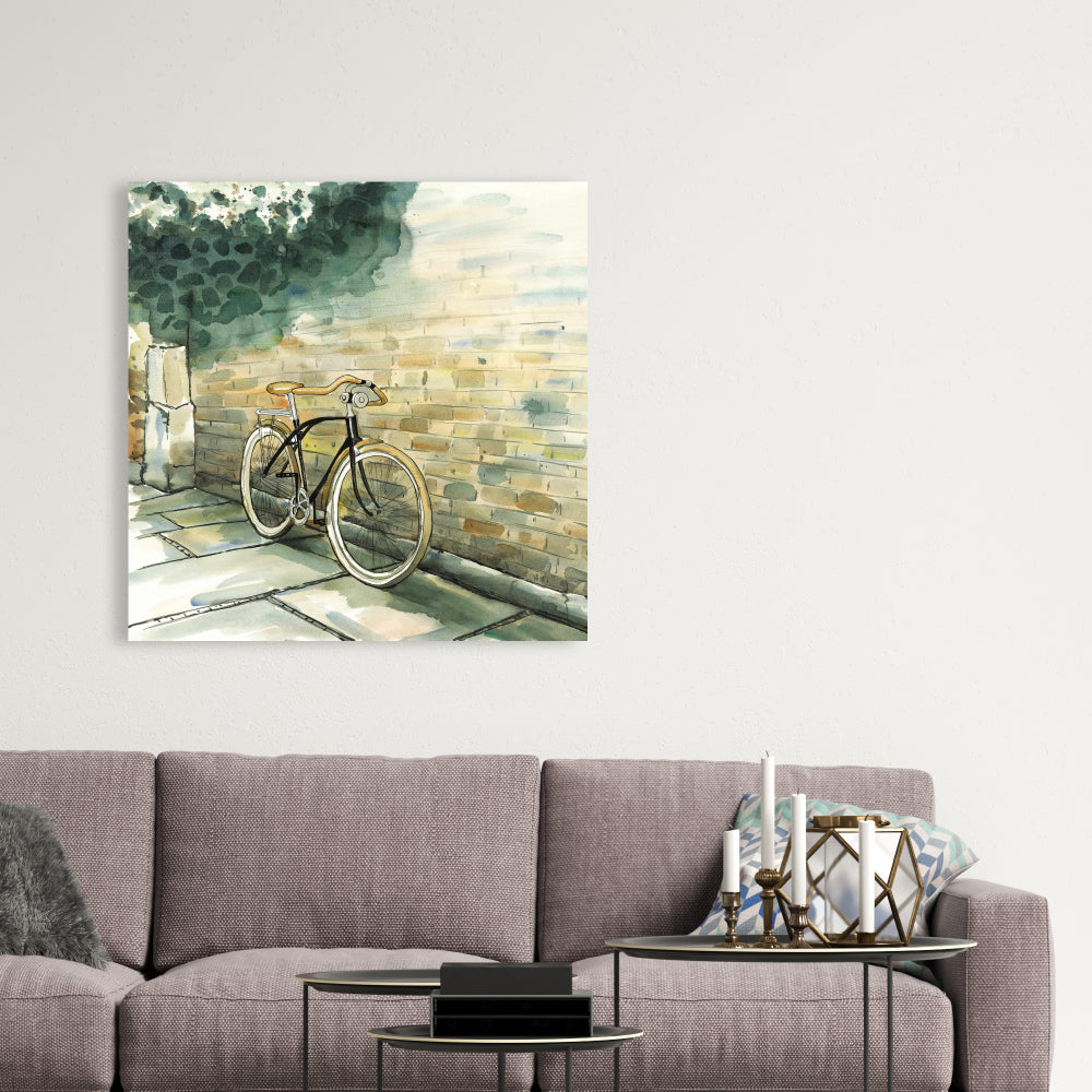 Old Urban Bicycle | Brown Trees Canvas | Home Decor Wall Art