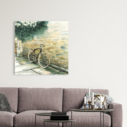 Old Urban Bicycle | Brown Trees Canvas | Home Decor Wall Art