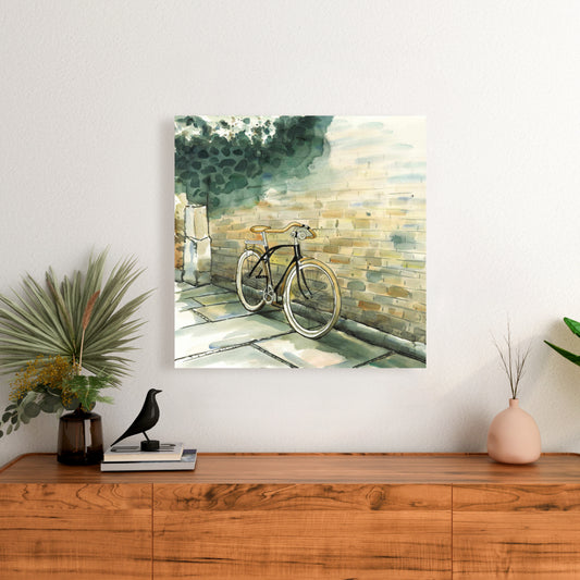 Old Urban Bicycle | Brown Trees Canvas | Home Decor Wall Art
