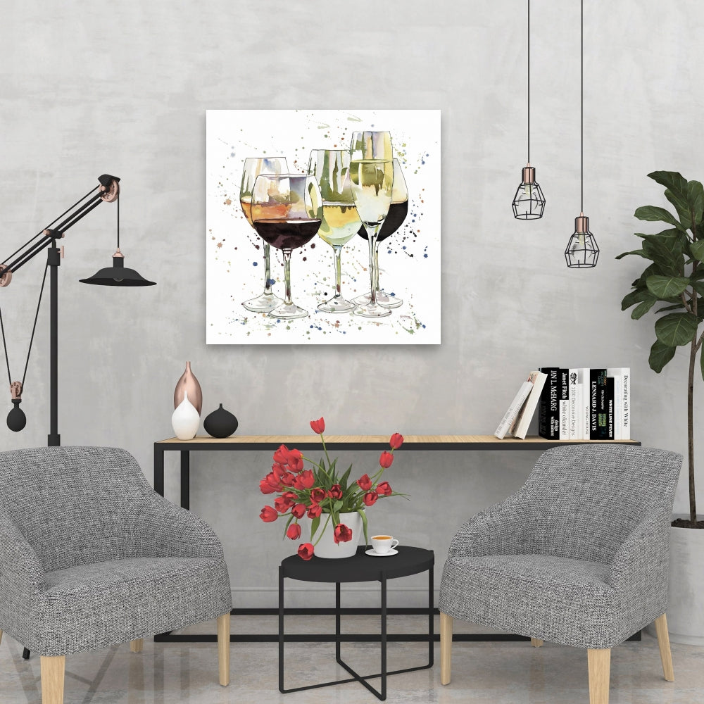 Yellow Food Canvas - Beautiful Wine Glasses Home Decor