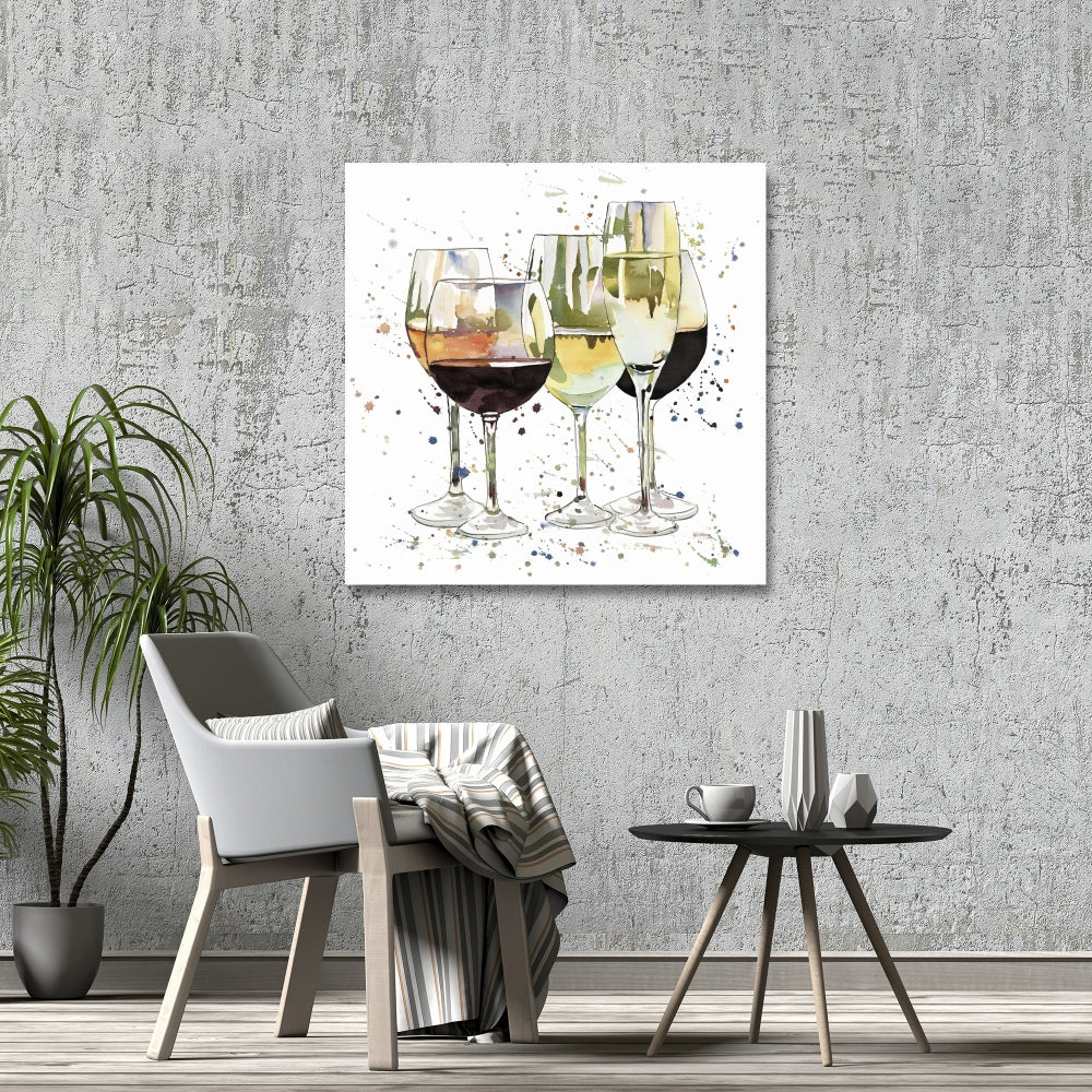 Yellow Food Canvas - Beautiful Wine Glasses Home Decor