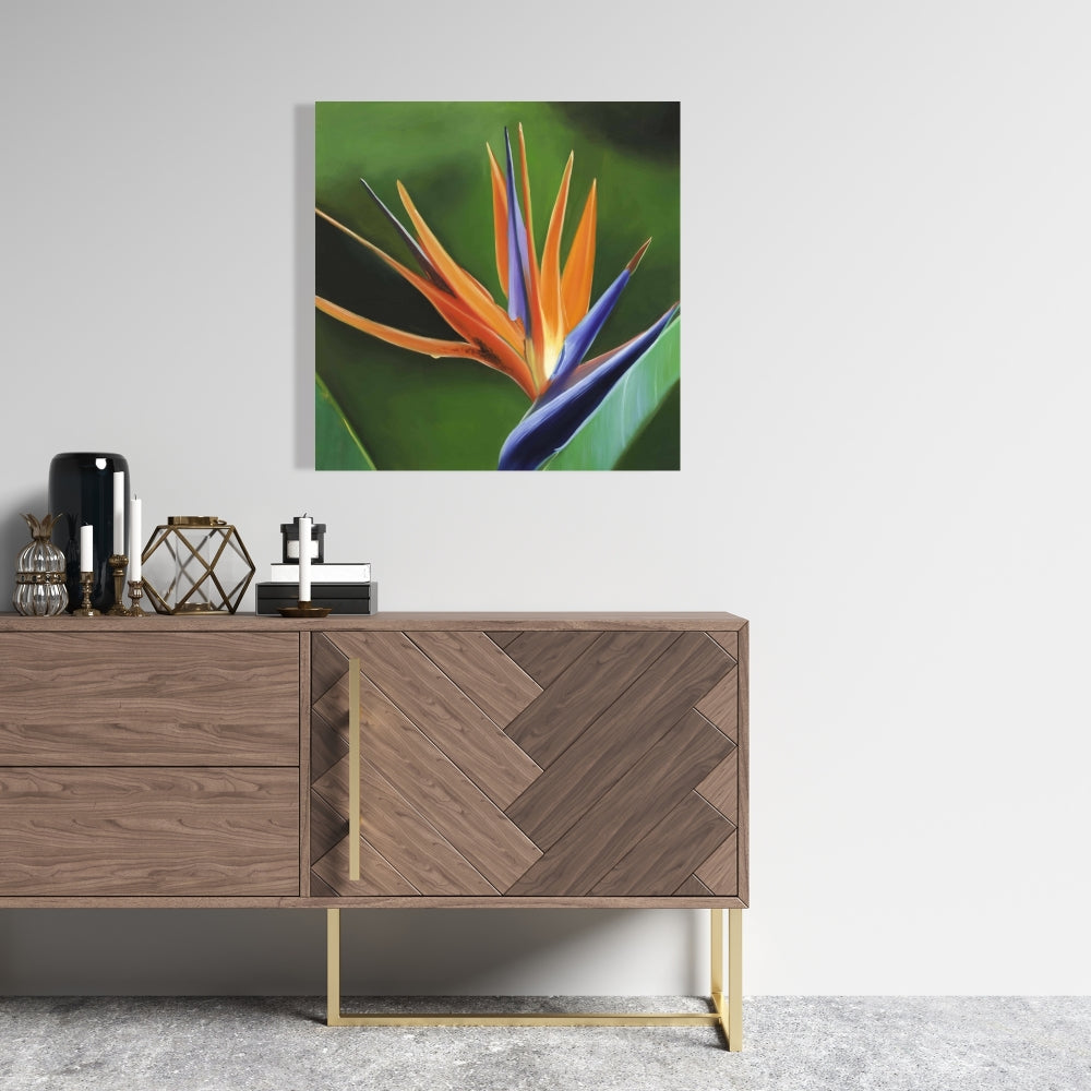 Bird of Paradise Flower Canvas | Green Botanical Home Decor