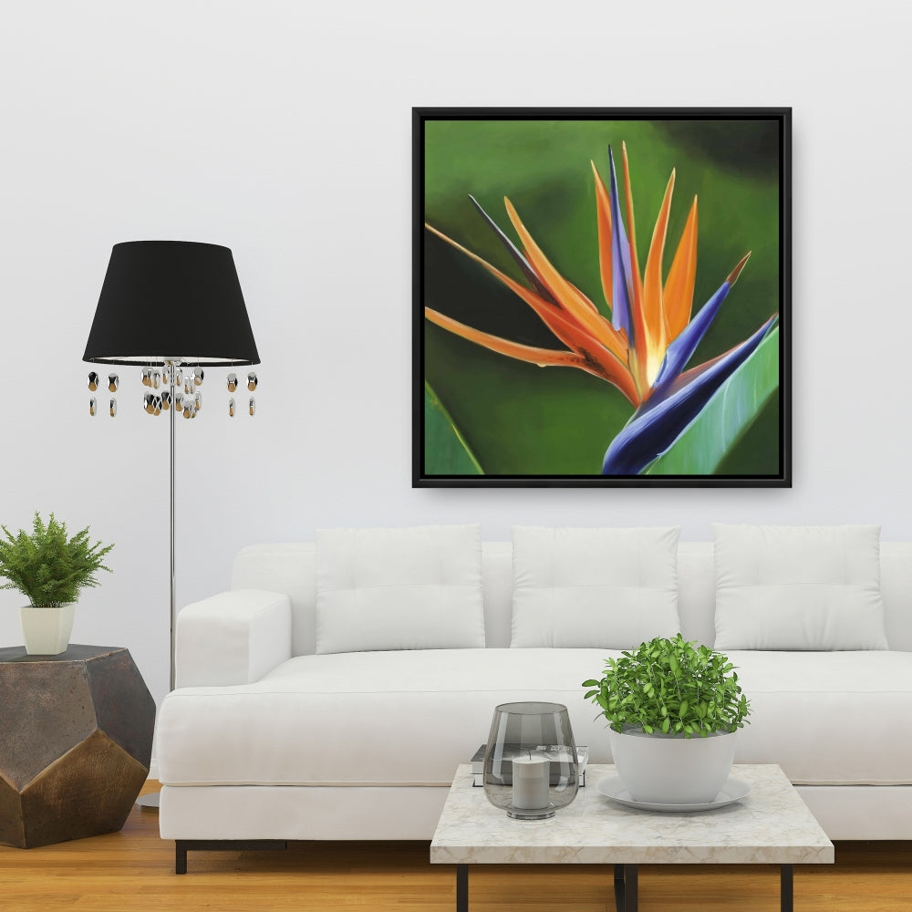 Bird of Paradise Flower Canvas | Green Botanical Home Decor