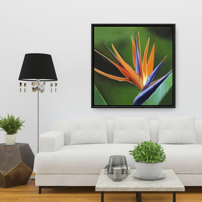 Bird of Paradise Flower Canvas | Green Botanical Home Decor