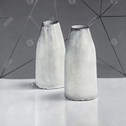Toile encadrée Vases - Blanc - Objet Décoration Cuisine Maison Art
