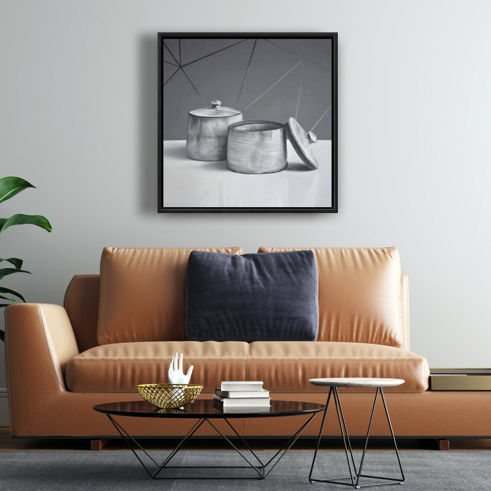 Old Pot with Lid Canvas | Kitchen Decor Framed Art