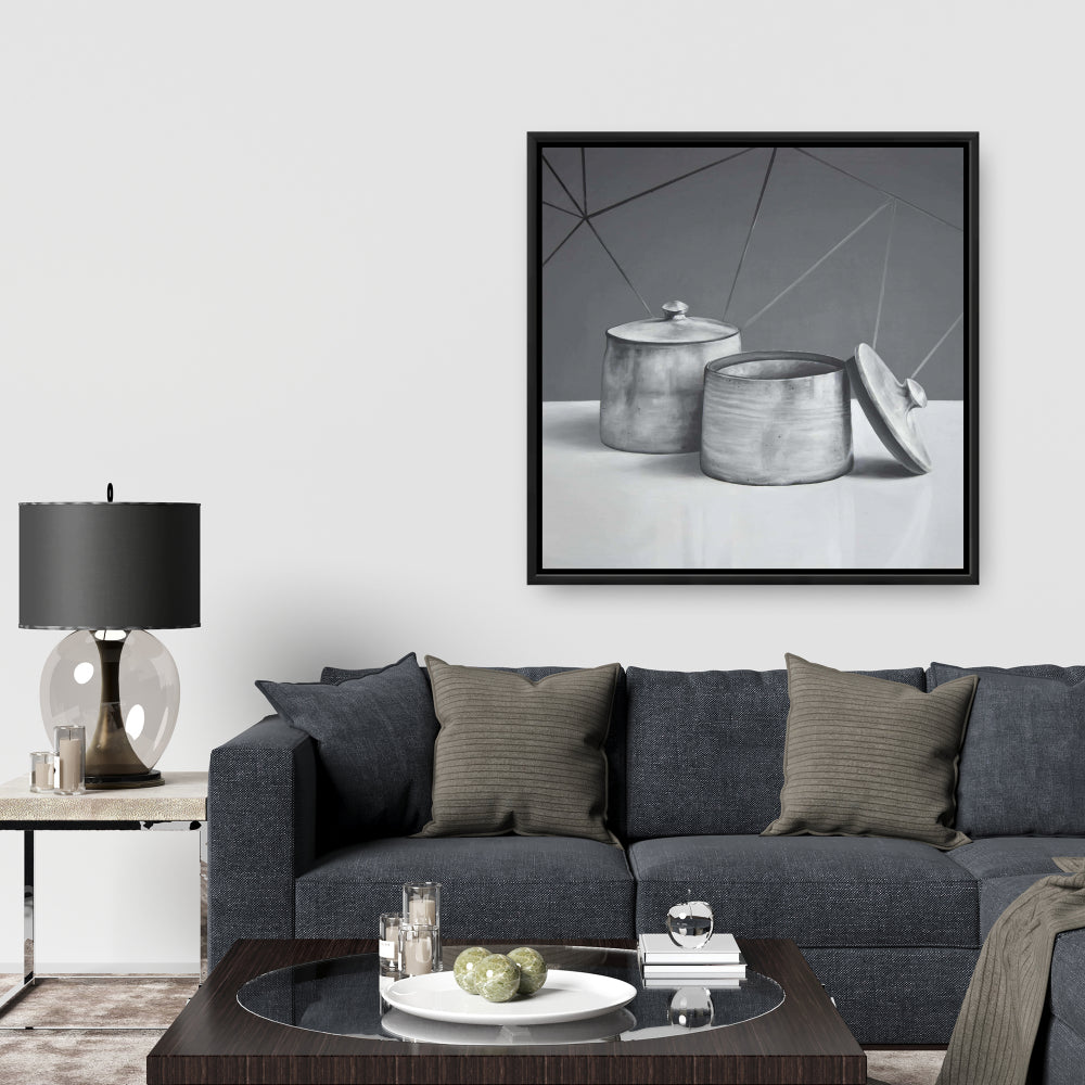 Old Pot with Lid Canvas | Kitchen Decor Framed Art