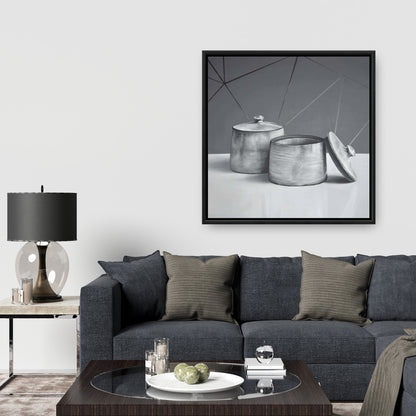 Old Pot with Lid Canvas | Kitchen Decor Framed Art