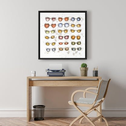 Women's Sunglasses Yellow Framed Canvas | Home Decor Art