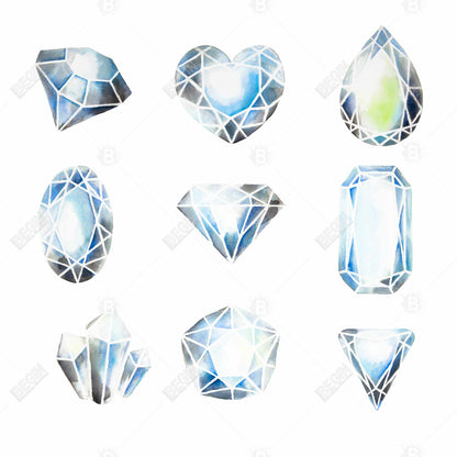 Minimalist Blue Canvas Crystals | Home Decor Bedroom Art