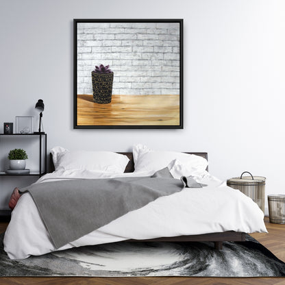 Succulente en pot | Toile encadrée florale et botanique