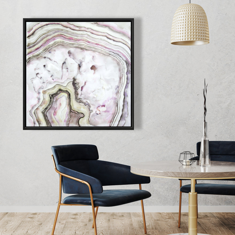 Toile minimaliste violette à motif d'agate | Décoration murale