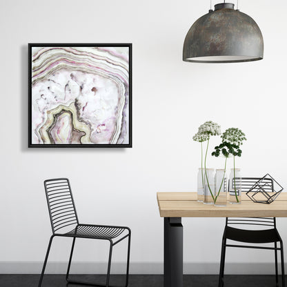 Toile minimaliste violette à motif d'agate | Décoration murale