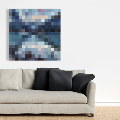 Pixelated Mountainous Landscape Canvas - Modern Bedroom Decor