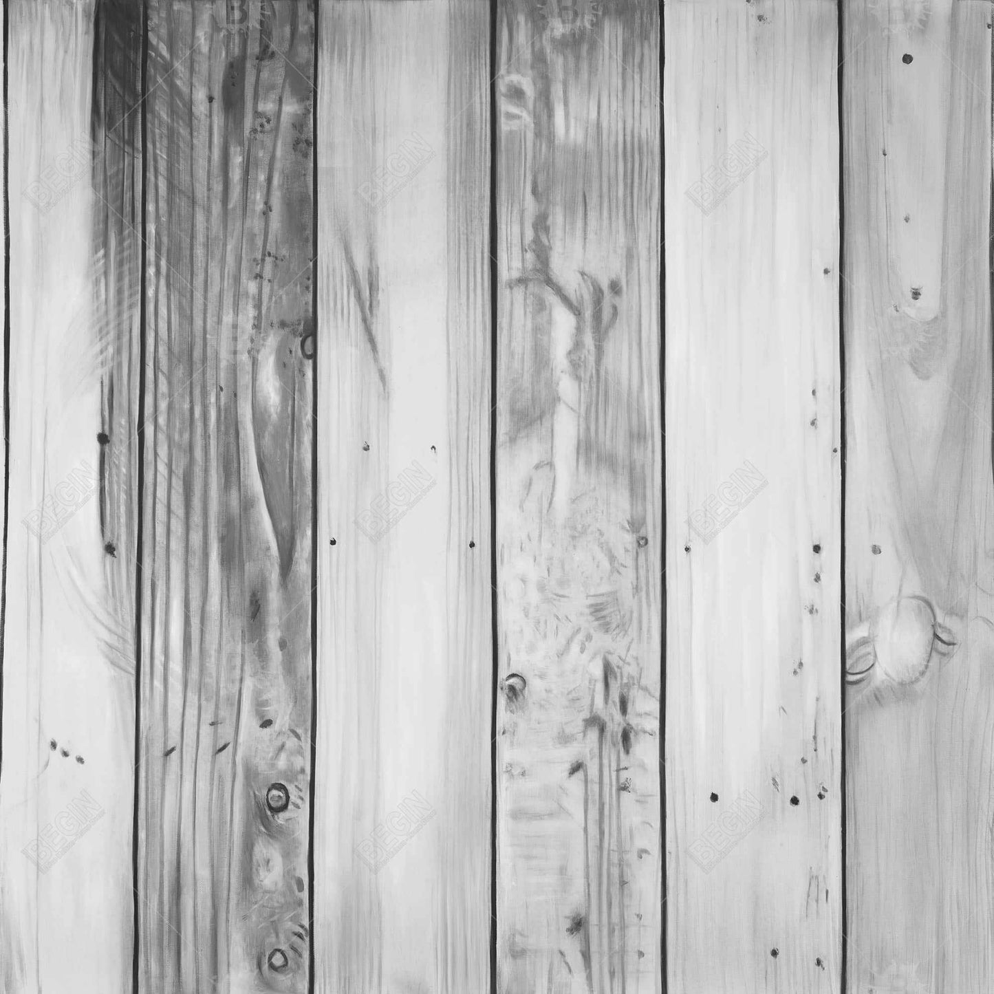 Toile de salon avec arbres gris - Décoration d'intérieur texturée en bois