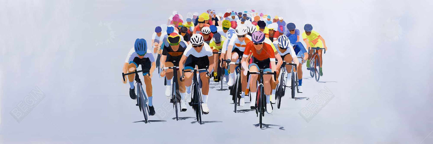 Cycling Competition Framed Canvas | Sports Home Decor Art