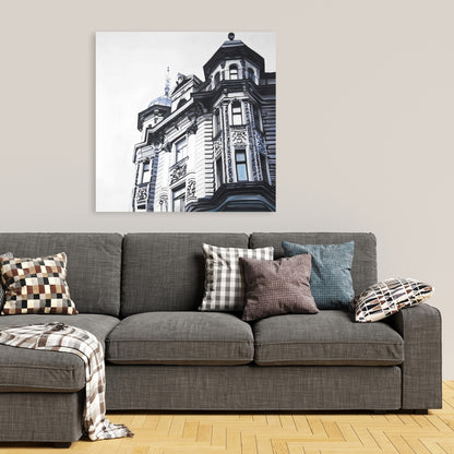 Historic Apartment Monochrome Canvas | Cities Building Decor