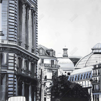 Hyperrealist Blue Framed Canvas | Historic Downtown Decor