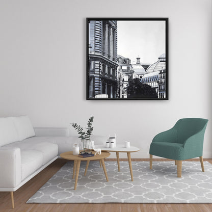 Hyperrealist Blue Framed Canvas | Historic Downtown Decor