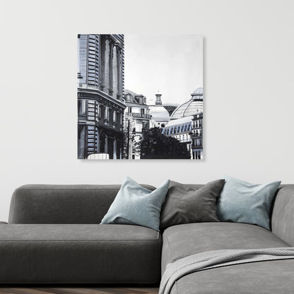 Historic Downtown Bedroom Canvas - Hyperrealist Home Decor