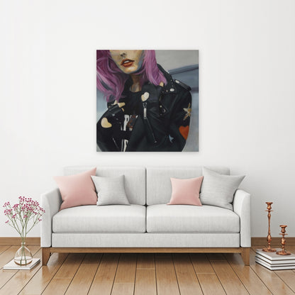 Retro Beauty Canvas - Young Punk Woman Home Decor Art