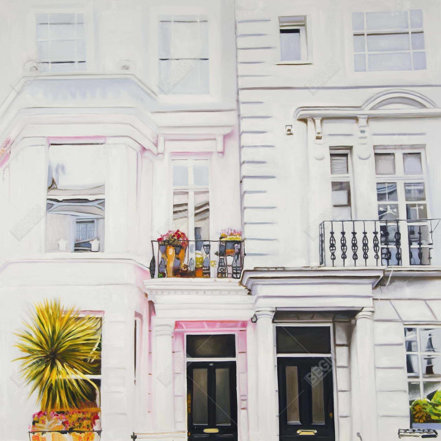 Botanical White Canvas - West Coast Houses Home Decor Art