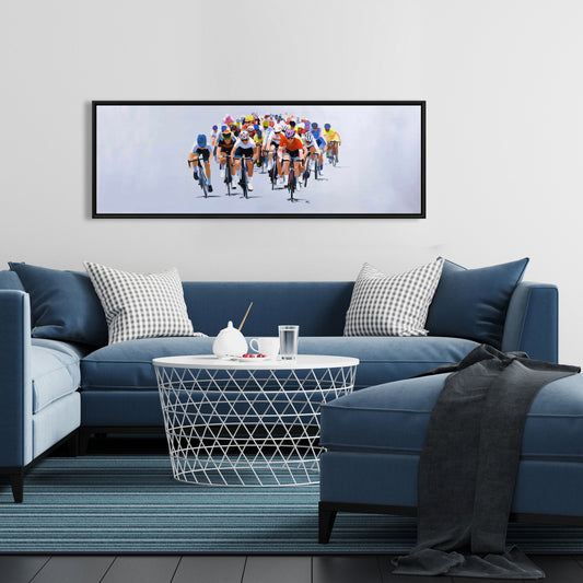 Cycling Competition Framed Canvas | Sports Home Decor Art
