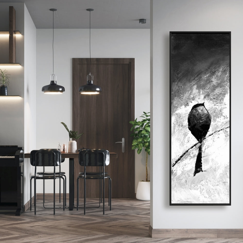 Toile « Quatre oiseaux perchés » | Décoration de salon contemporaine