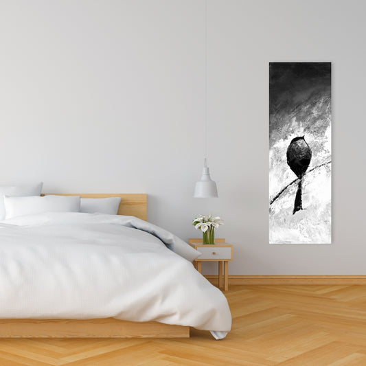 Four Birds Perched Canvas | Contemporary Animal Art Decor