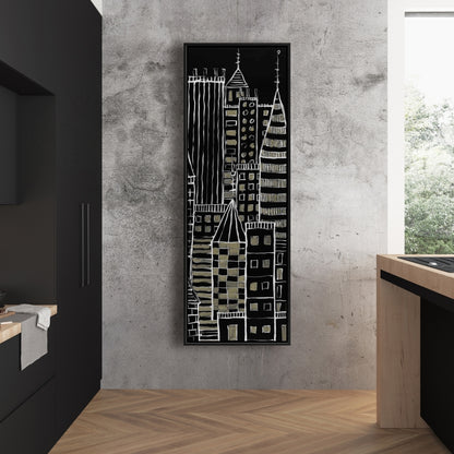 Toile encadrée illustrative « Ville sombre » - Décoration d'intérieur