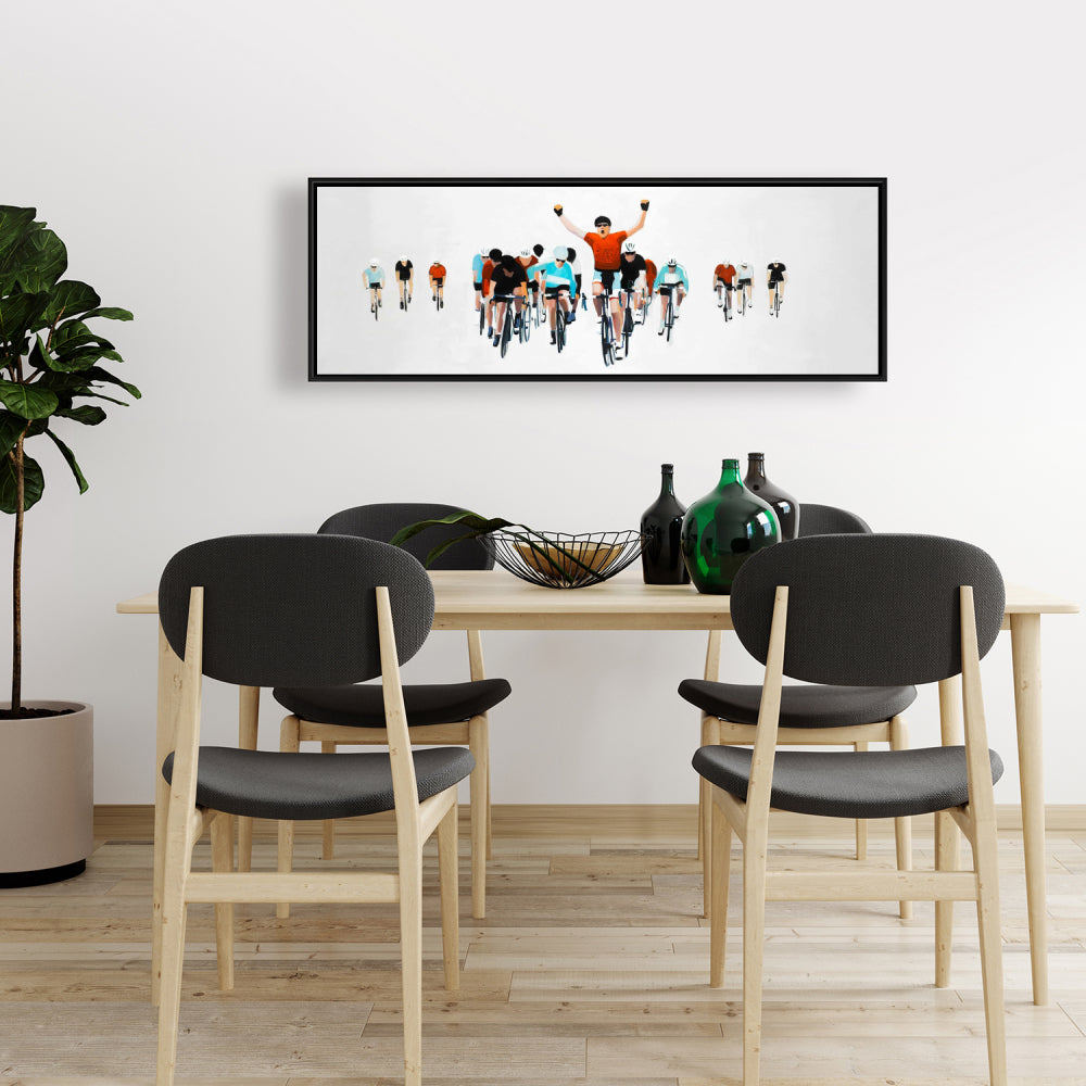 Cyclistes à la fin de la course | Toile de sport | Décoration d'intérieur par Blue Hobbies