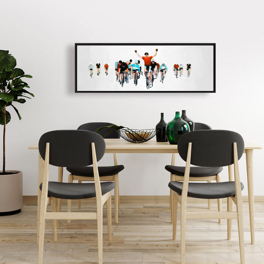 Cyclists at Race End | Sports Canvas | Home Decor by Blue Hobbies