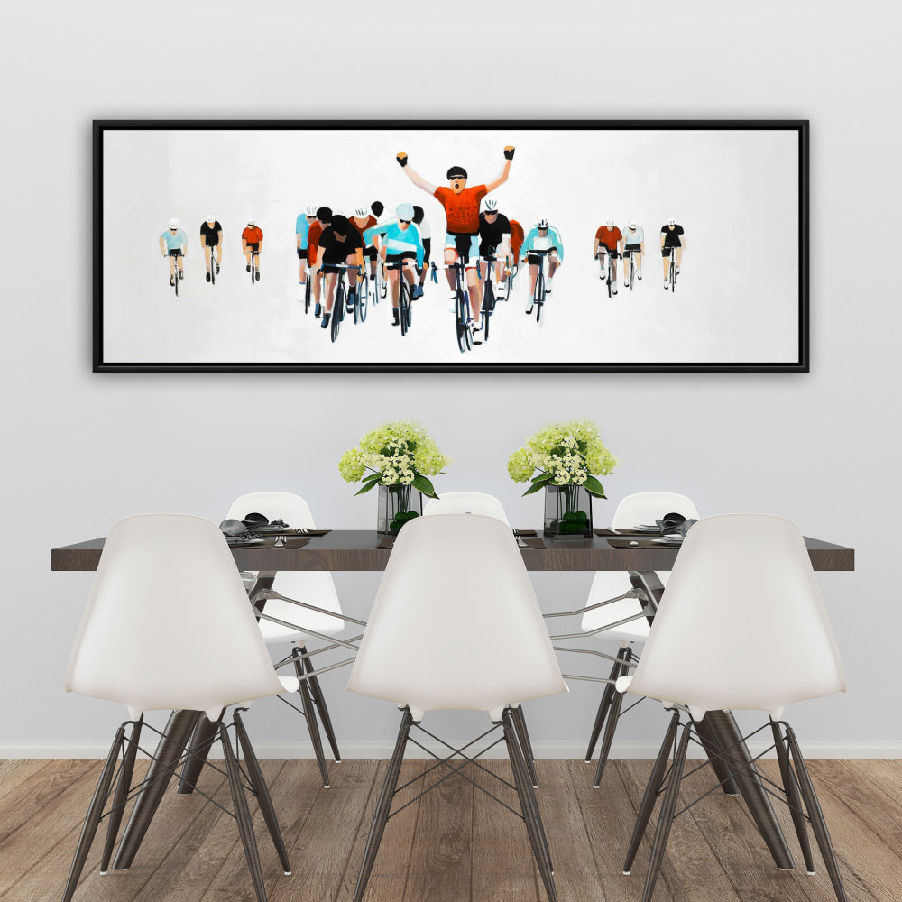 Cyclistes à la fin de la course | Toile de sport | Décoration d'intérieur par Blue Hobbies