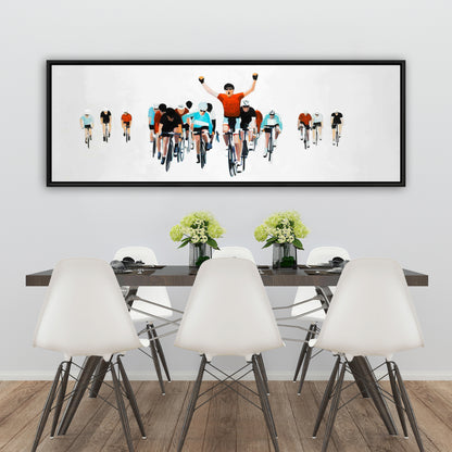 Cyclistes à la fin de la course | Toile de sport | Décoration d'intérieur par Blue Hobbies
