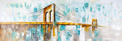 Brown Industrial Brooklyn Bridge Canvas - Home Decor Wall Art
