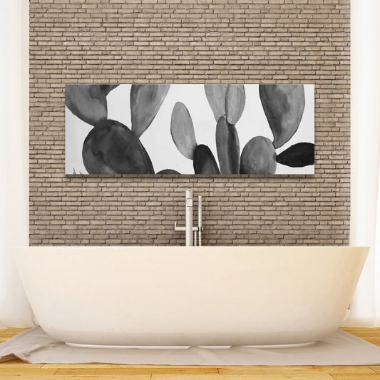 Grayscale Cactus Exotic Bedroom Floral Canvas | Home Decor