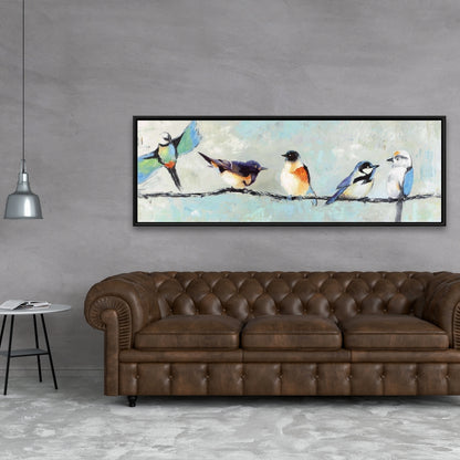 Small Colorful Birds Framed Canvas | Home Decor Wall Art