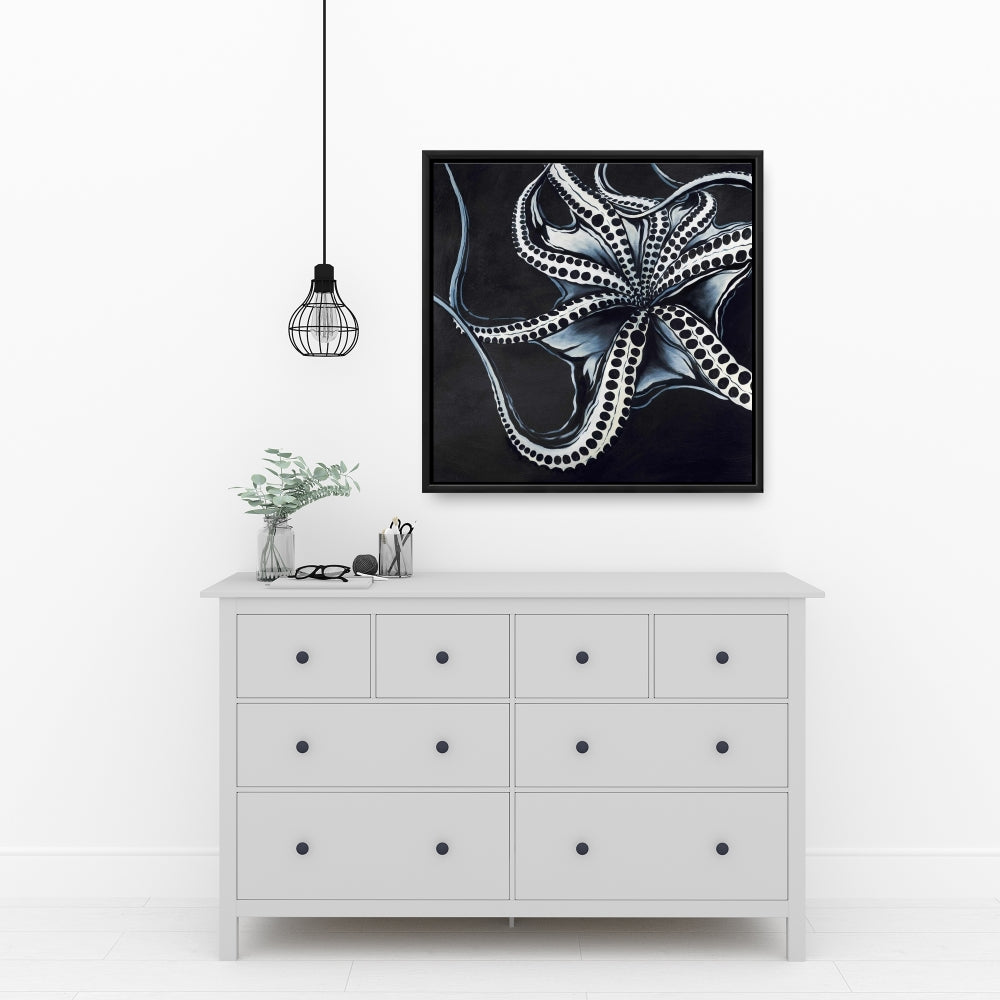 Toile marine avec tentacules de pieuvre | Décoration aquatique pour la maison