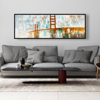 Golden Gate Canvas - Turquoise Accents | Bedroom Wall Decor