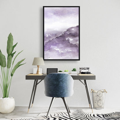 Toile encadrée contemporaine violette « Nebula » | Décoration d'intérieur
