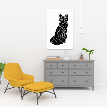 Geometric Fox Canvas | Bedroom Decor | Animal Shapes Art