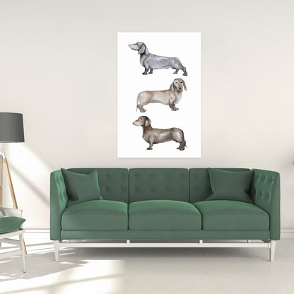 Small Dachshund Dog Canvas - Brown Pets Animals Home Decor
