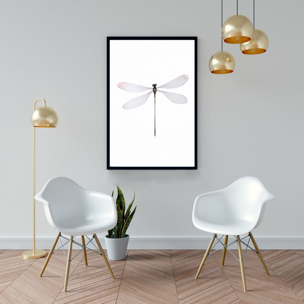 Minimalist Dragonfly Canvas | Animal Bedroom Framed Decor