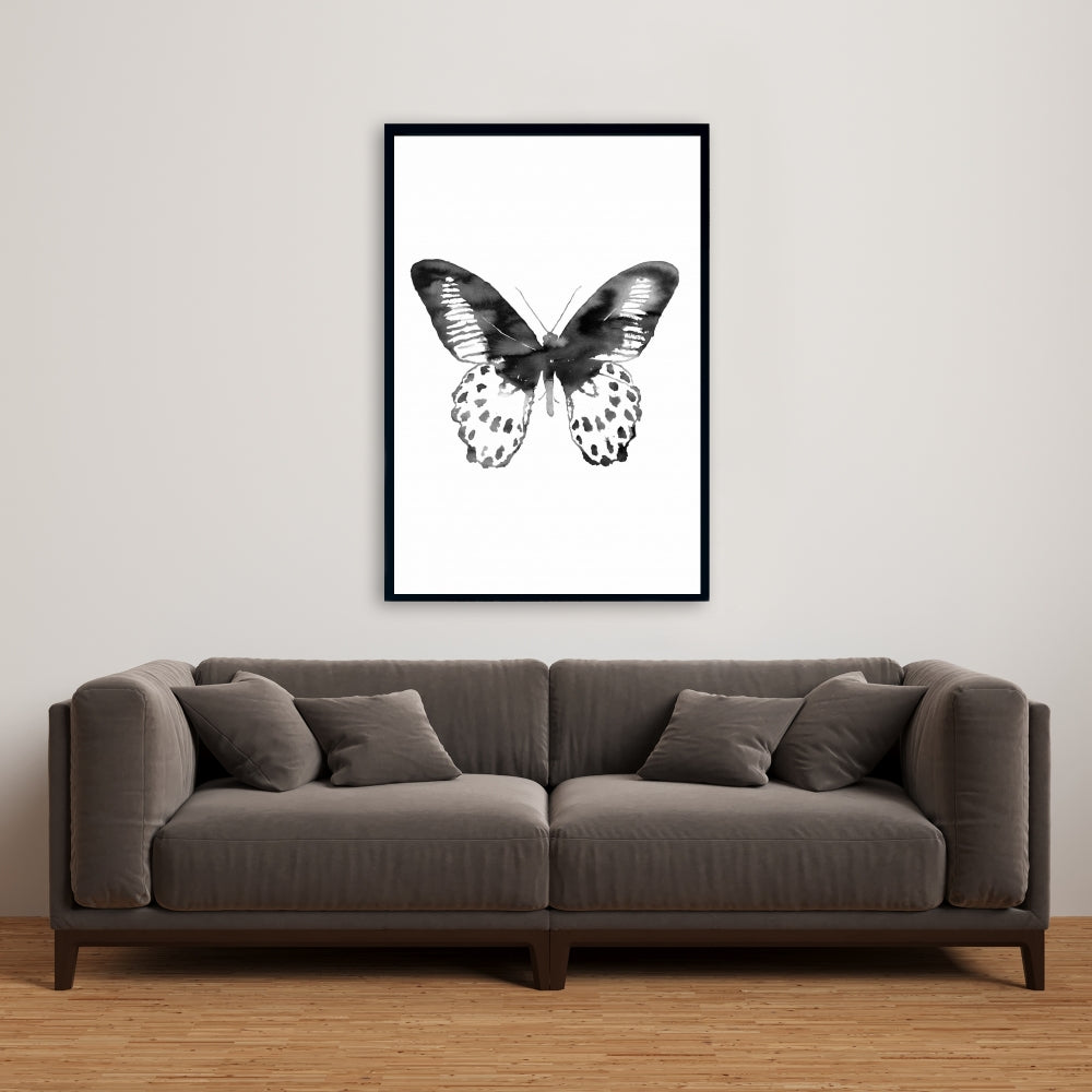 Black Butterfly Minimalist Framed Canvas | Home Decor Art