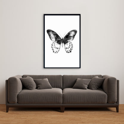 Black Butterfly Minimalist Framed Canvas | Home Decor Art