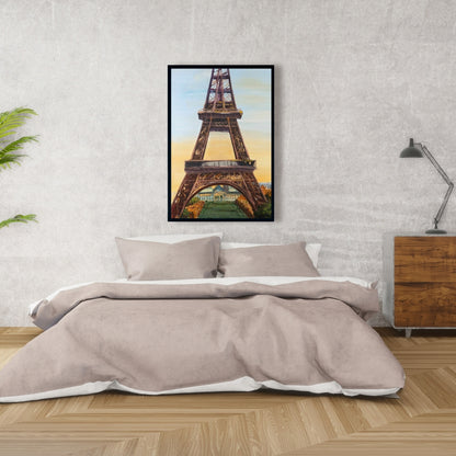 Eiffel Tower by Dawn Canvas | Blue Cities Bedroom Decor
