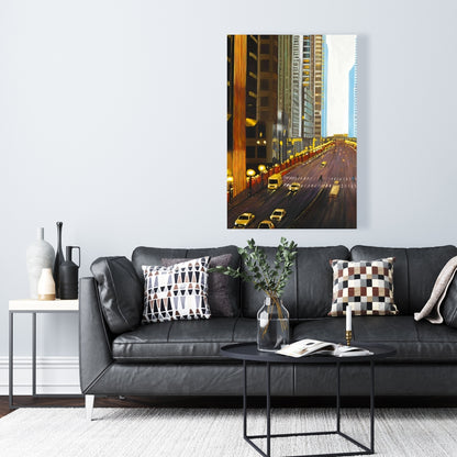 Scenic New York City 9th Street Blue Canvas | Home Decor